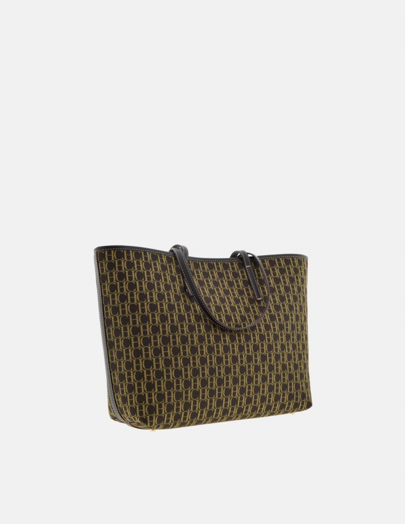 Carolina Herrera Leather Clutch Bag In Brown