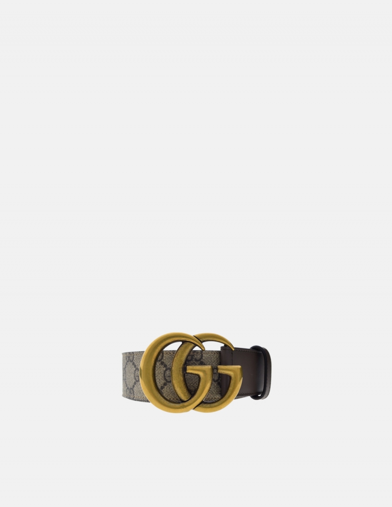GUCCI Double G Buckle Black Leather Belt 400593-US