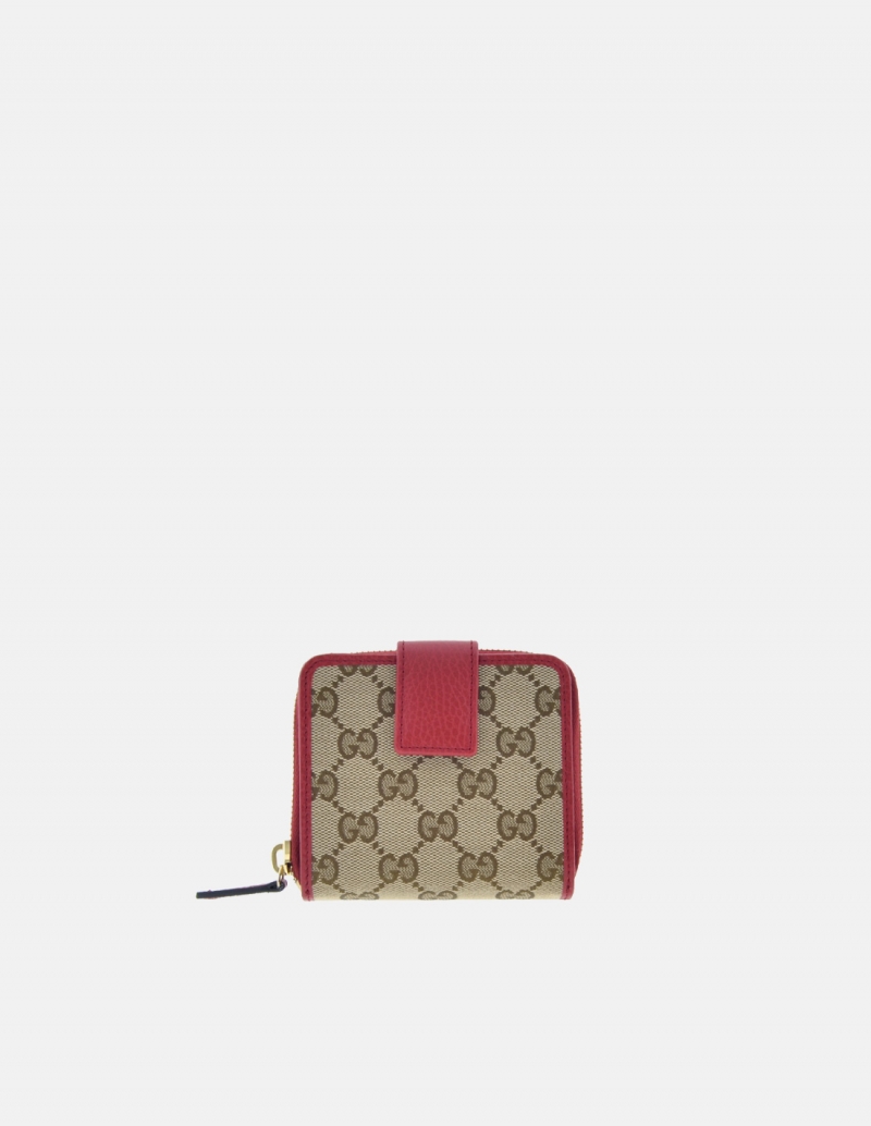 Gucci Double G Logo Guccisima Canvas Mens Wallet Brown Beige NEW