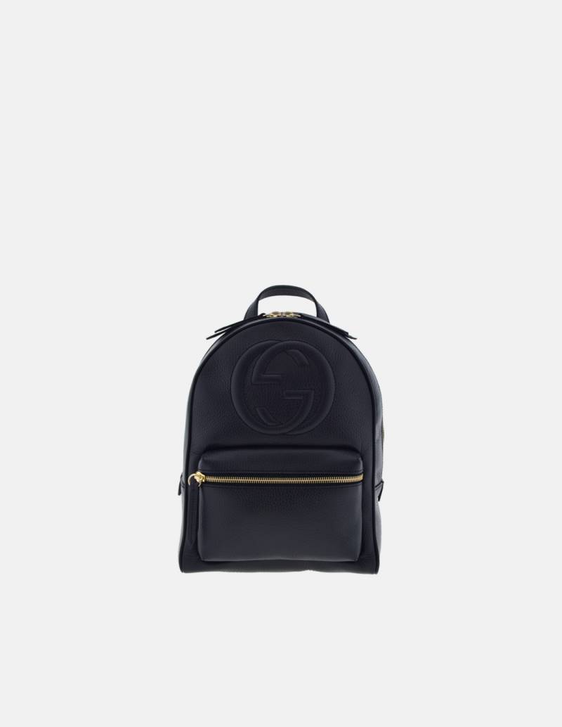 Jumbo GG Leather Trimmed Backpack in Black - Gucci