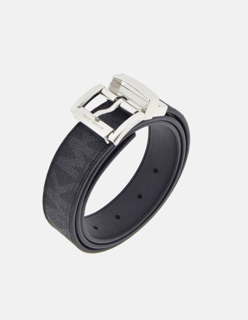  Michael Kors Cinturón para mujer, cinturón con hebilla MK,  negro/gris, mediano, Marrón : Ropa, Zapatos y Joyería