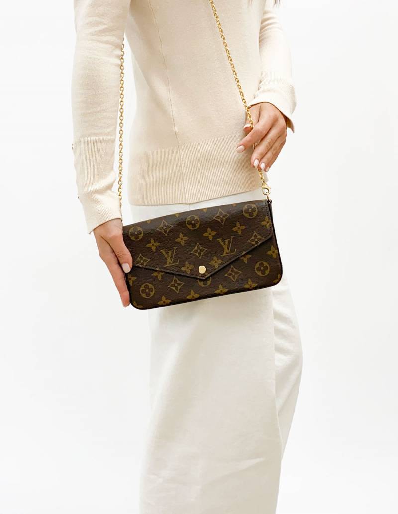 Louis Vuitton Monogram Canvas Felicie Chain Wallet Bag - Yoogi's