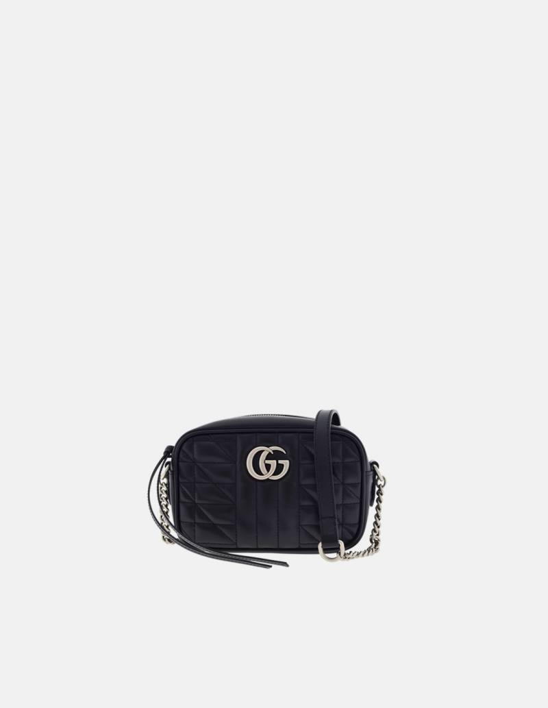 Gucci GG Marmont Mini Bag Black Double G Silver