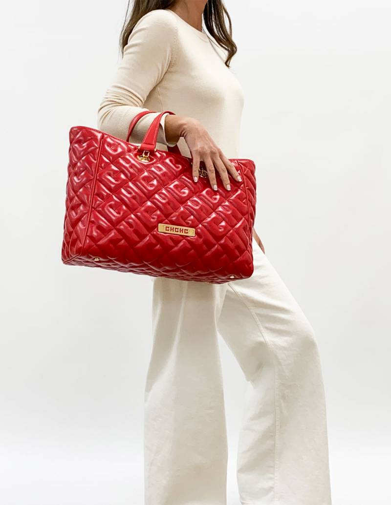 Carolina Herrera All Day Bimba Red Initials Bag
