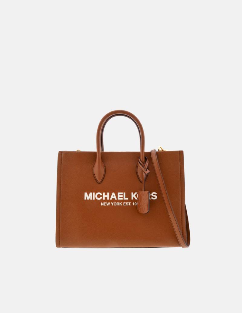 MICHAEL KORS Camden Tassel Drawstring Brown Leather Gold Shoulder Purse Bag  EUC | eBay