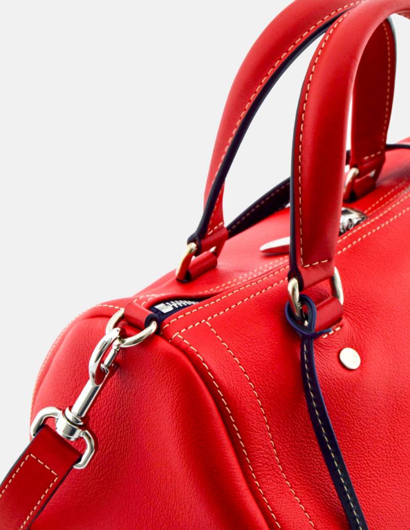 Carolina Herrera Bag Leather Red Andy 10 Bowling Bag/Purse