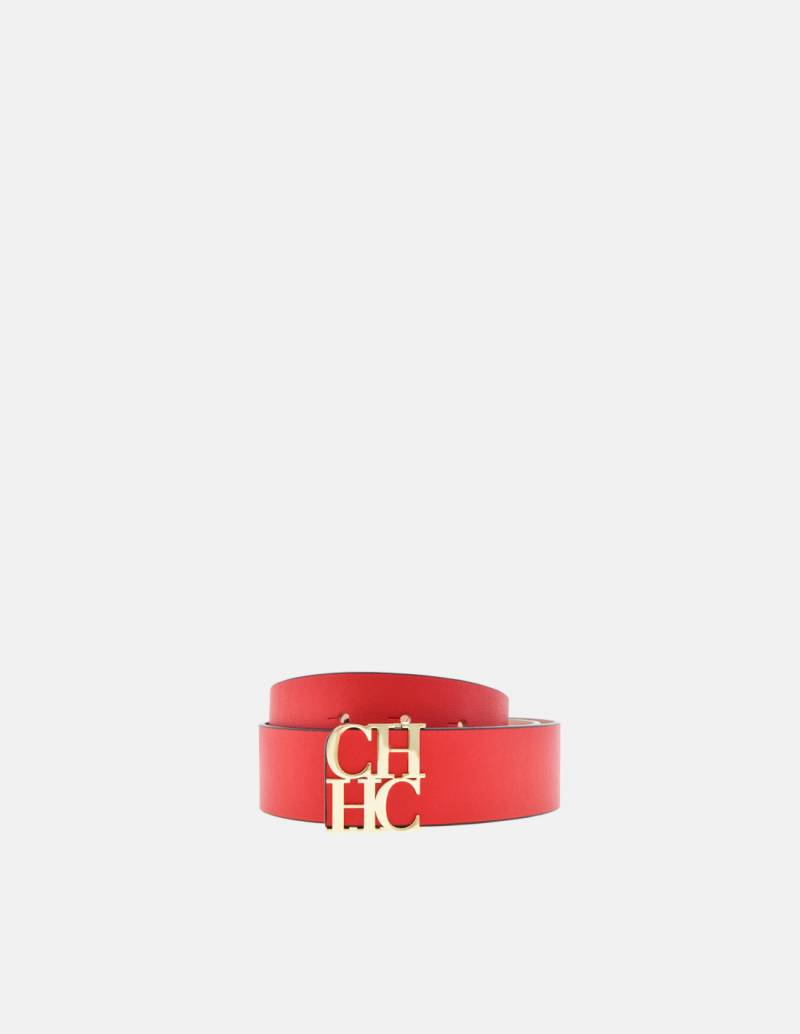 Pre-owned Ch Carolina Herrera Red Leather Logo Wrap Bracelet | ModeSens